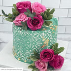 Cake Decorating Stencil for Tall Buttercream Cake, Royal Icing, Ganache, Paint, Airbrush (Glam)