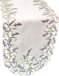 Embroidered Purple Embroidered Lavender Lilac Table Runner, Dresser Scarf by LinensArtandThings