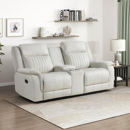 Lexicon Manual Double Reclining Loveseat, Polished Microfiber Manual Wall by Lexicon