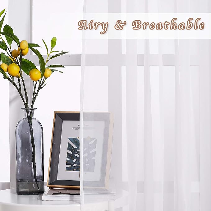 NICETOWN Voile Sheer Window Curtains 63 inch Length - Image 3