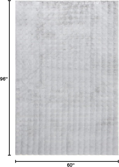 nuLOOM Jeni Silver Checkered Washable Area Rug - Image 2