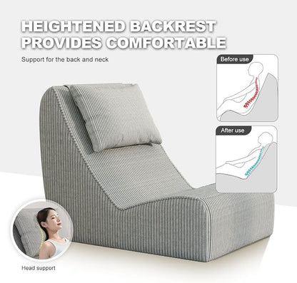 Giant Bean Bag Chair for Adults, Corduroy Chaise Lounge - Image 5