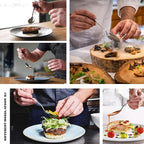 CREATIVECHEF Professional Chef Plating Kit, 7 Piece Culinary Plating Set, Black, Stainless Steel