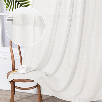 MYSKY HOME Curtains 63 Inch Length 2 Panels, Boho Curtains Sheer Light Soften - Image 9