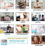 12 Pack Digital Kitchen Timers for Cooking Magnetic Timer for Cooking Loud Alarm White