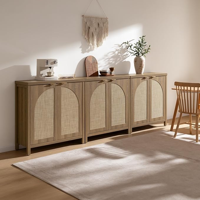 SICOTAS Rattan Sideboard Buffet Cabinet - Image 8