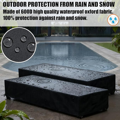 Patio Lounge Chair Covers 4 Pack Waterproof Outdoor chaise lounge cover 80" x - Image 5