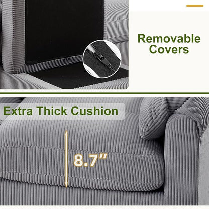 HAOMARKETS Corduroy Sofa Set, Comfy 3-Seater Couches - Image 5