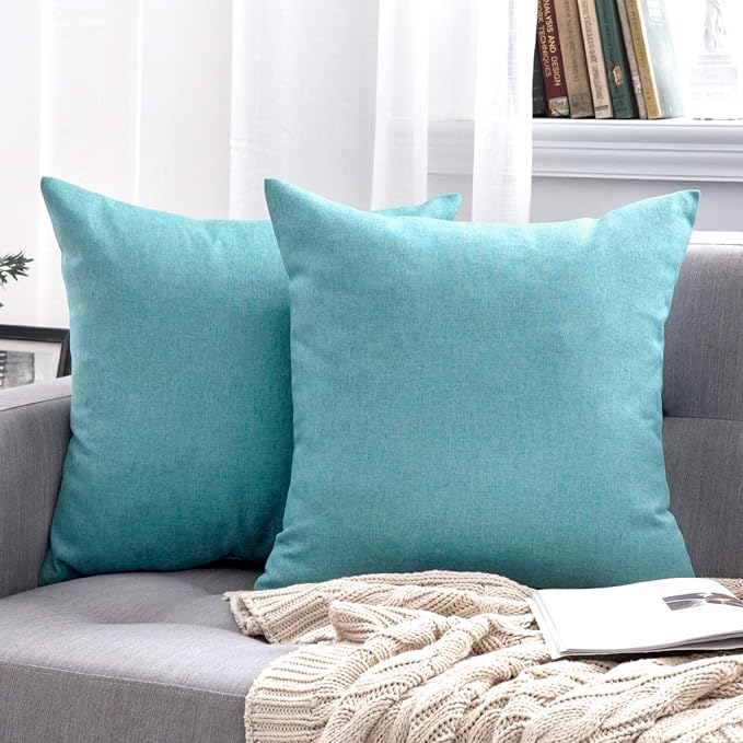 MIULEE Pack of 2 Decorative Outdoor Solid Waterproof Throw Pillow Covers Faux - Image 7