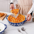 Wisenvoy Pie Pan Ceramic Pie Dish 9.8 Inches Pie Plate Porcelain Deep Dish Pie Pan Non-Stick Pie Pans