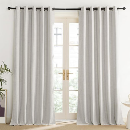 NICETOWN Snowbound Vintage Linen 100% Blackout Curtains - Image 2