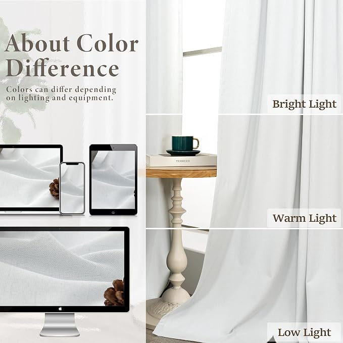 Blackout Curtains 92 Inches Long 2 Panels Set Modern Farmhouse Style Privacy - Image 7
