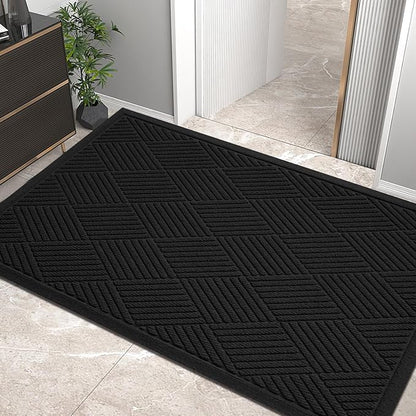 Sturdy Front Door Mat, Absorbent Muddy Dirt Resist Welcome Door Mats Outdoor by HIYARD