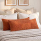 Fancy Homi Set of 2 Burnt Orange Boho Long Lumbar Body Decorative Throw Pillow by Fancy+Homi