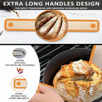 Silicone Bread Sling Oval and Round for Dutch Oven, KITMAL Non Stick Reusable Silicone Baking Mat with Long Handles Sourdough Bread Baking Supplies and Making Tools, Orange