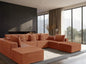 138" Cloud Sectional Couch, Comfort U Shaped Sofa by VYUXWO