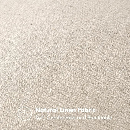 MIULEE Decorative Linen Lumbar Pillow Cover 12x20 Inch Natural Beige | Boho - Image 6