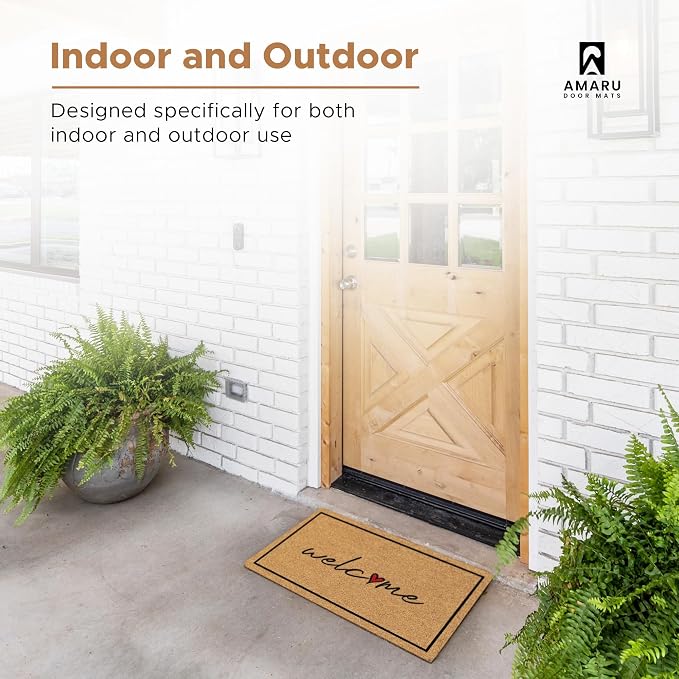 Coir Welcome Mat, 17 x 29 in | 100% Natural Coir, Anti-Shedding, Durable PVC - Image 4