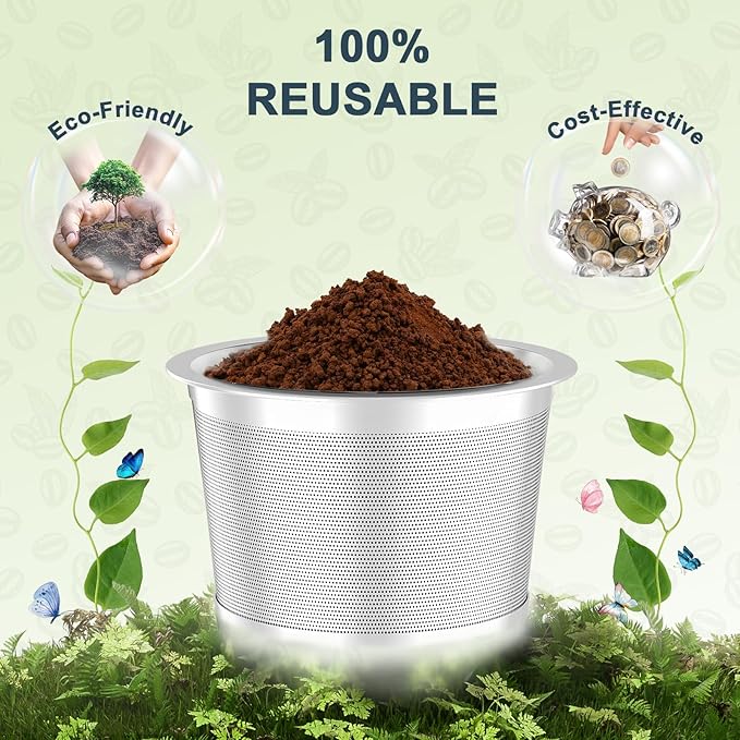 NESSUS 2 Pack Reusable K Cup for Keurig 1.0, Kcup Refillable Coffee Pod for Keurig Reusable Coffee Pods for Keurig Coffee Maker with Heat Resistant Handles and Coffee Scoop,1-Stream Filters, NO BPA