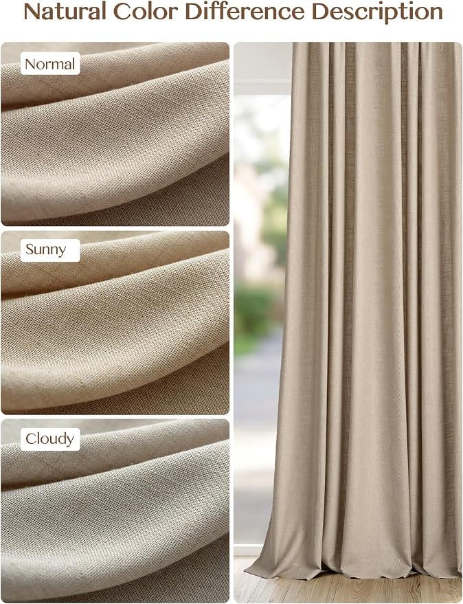Liz Pinch Pleated Linen Curtains Light Filtering Curtains - Image 8
