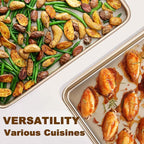 Baking Sheet Pan Set of 2, Wildone Commercial Cookie Sheets for Baking, Nonstick Carbon Steel Jelly Roll Pan Oven Tray 15x10 Inch, Heavy Duty & Easy Clean