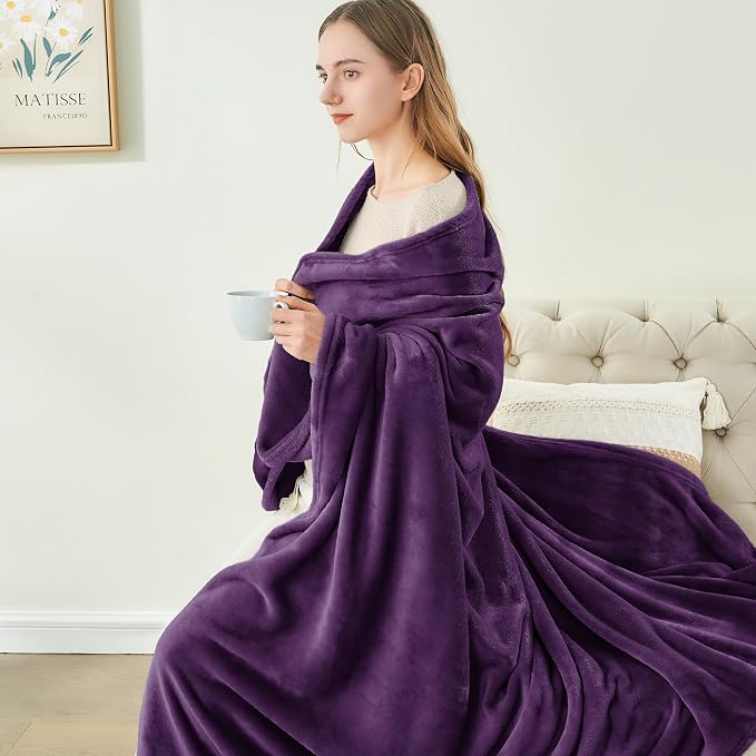 BEDELITE Fleece Blanket Soft Plush Full Bed Blanket Purple 84"x90" | Ultra Soft - Image 8