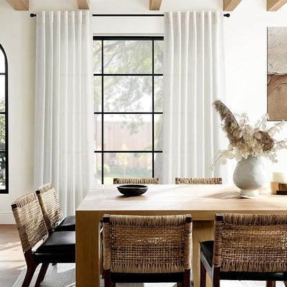 Natural Linen Curtains 84 Inch Length 2 Panels Set - Image 8
