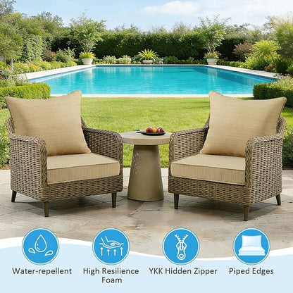 Outdoor Deep Seat & Back Cushion Set, 24 x 24 Inch Water Repellent and Fade - Image 3