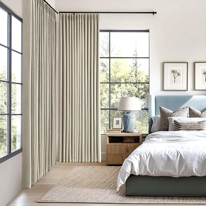 MIULEE Burlywood Birch Pinch Pleated 100% Blackout Curtains 40x90 Inches | Room - Image 2