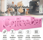 Coffee Bar Organizer - Wood Coffee Pods Holder Storage Basket, Essential Coffee Bar Accessories for Home and Office, Coffee and Tea Condiment Storage Organizer