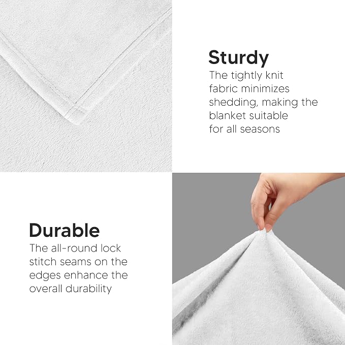 Utopia Bedding Ultra Soft Fleece Bed Blanket Full Size White | Microfiber Plush - Image 7