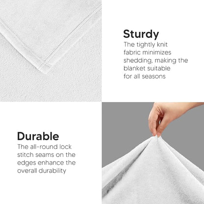 Utopia Bedding Ultra Soft Fleece Bed Blanket Full Size White | Microfiber Plush - Image 7