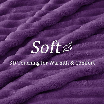 BEDELITE Ribbed Twin Blanket for Couch & Bed, Warm Yet Lightweight, Ribbed - Image 3