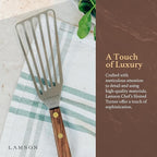Lamson 3' x 6" Chef's Slotted Turner with Walnut Handle - Right-Hand