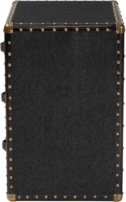 Baxton Studio Mallison Vintage Black Canvas 3-Drawer End Table - Image 6