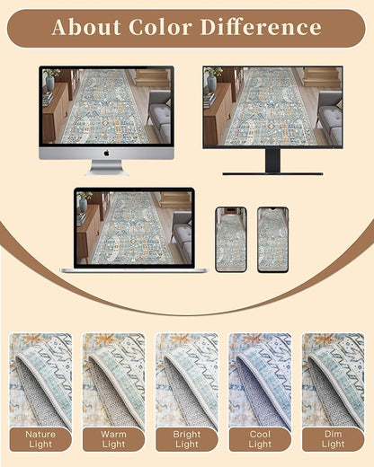 Madane Washable Runner Rugs 2x10 Long - Image 9