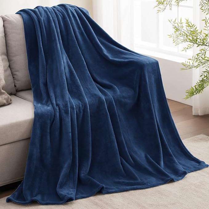 BEDELITE Fleece Blanket Soft Plush Twin Size Blanket Navy 60"x80" | Ultra Soft - Image 5