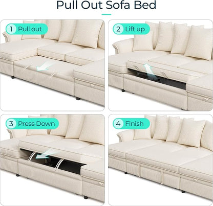 LINSY HOME Oversized Sectional Sleeper Sofa - Image 7