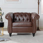 LEVNARY Leather Chesterfield Chair, Mid-Century Modern Single Sofa Chair by LEVNARY