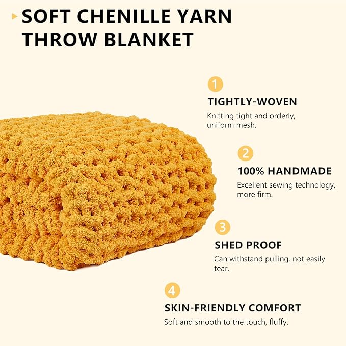 L'AGRATY Chunky Knit Throw Blanket - Image 2