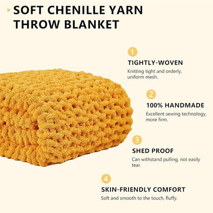 L'AGRATY Chunky Knit Throw Blanket - Image 2