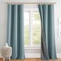 NICETOWN Skylark Blue Full Blackout Back Tab Linen Curtains by NICETOWN