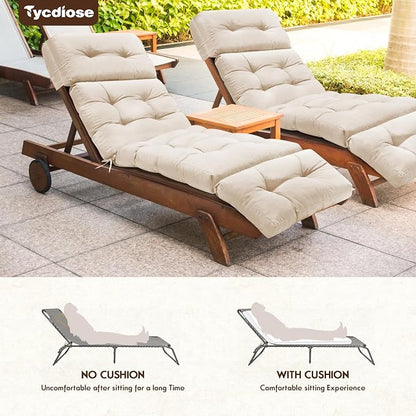 Outdoor Chaise Lounge Chair Cushion Waterproof 74.4 x 22 x 4.7 Inches Memory - Image 6