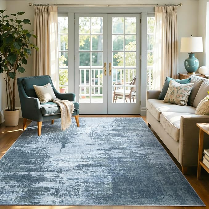 5x7 Ft Area Rugs for Living Room, Soft Non-Slip Washable Rugs Modern Abstract - Image 2