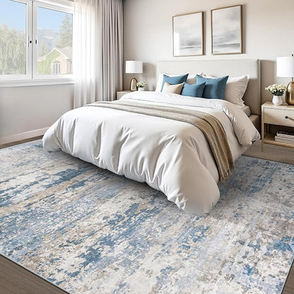pmtsns Area Rugs 10x14 Living Room: Washable Rug Modern Abstract Neutral Soft - Image 2