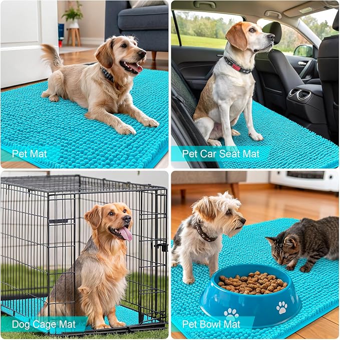 OLANLY Dog Door Mat for Muddy Paws 44x32, Super Absorbent Chenille Mud Mat | - Image 7