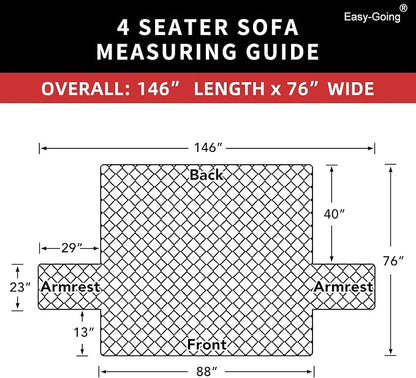 Easy-Going Reversible Couch Cover, 4 Seater Sofa, Washable Slipcover - Image 7