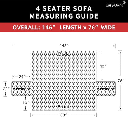 Easy-Going Reversible Couch Cover, 4 Seater Sofa, Dark Blue/Light Blue | - Image 7