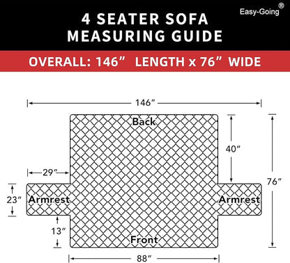 Easy-Going Reversible Couch Cover, 4 Seater Sofa, XX-Large Sofa, Water - Image 6