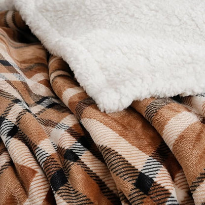 PU MEI Sherpa Fleece Throw Blanket 60" x 80" Reversible Plush Fluffy Large Big - Image 5